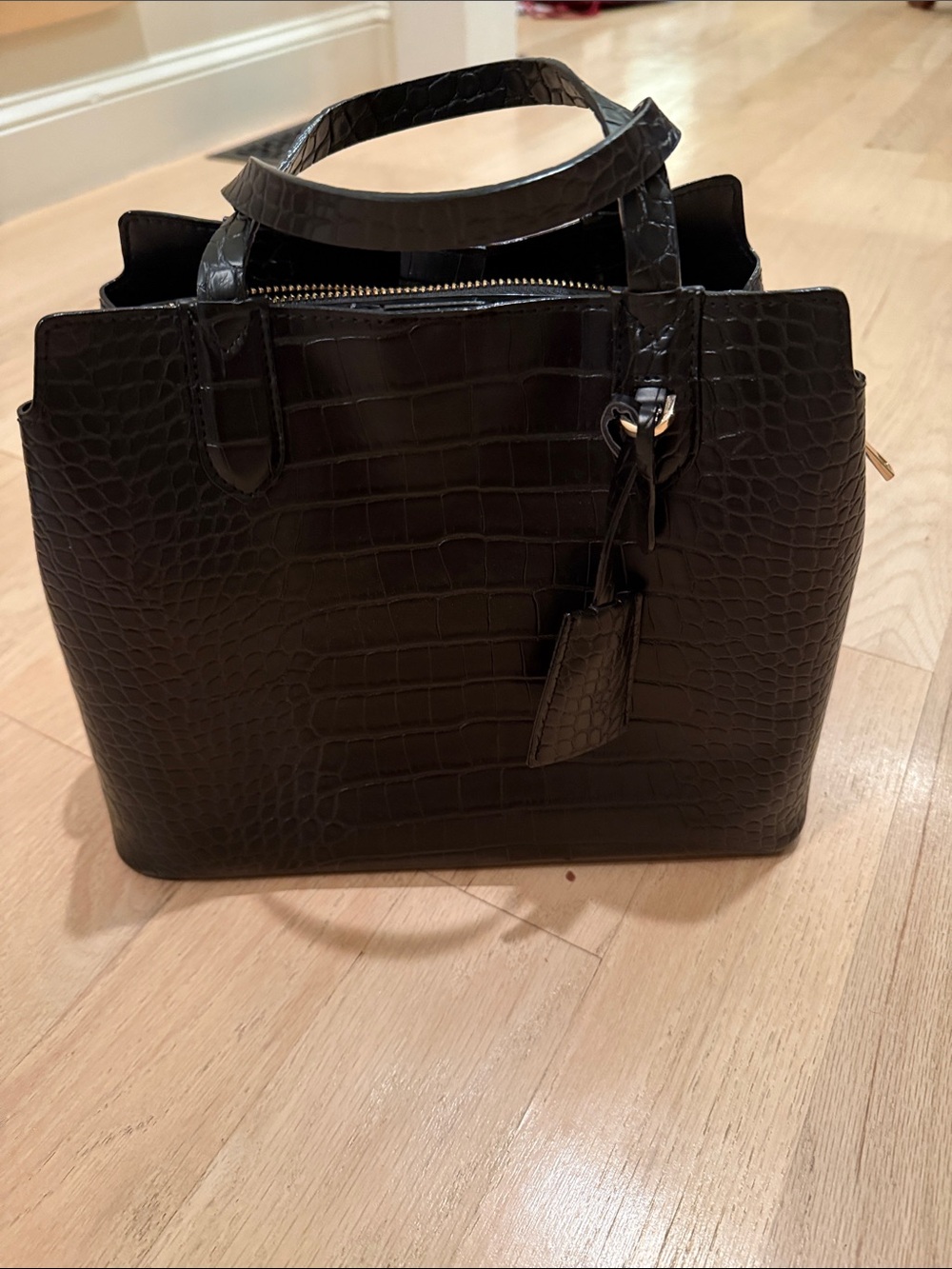 a new day Black Croc-Embossed Satchel